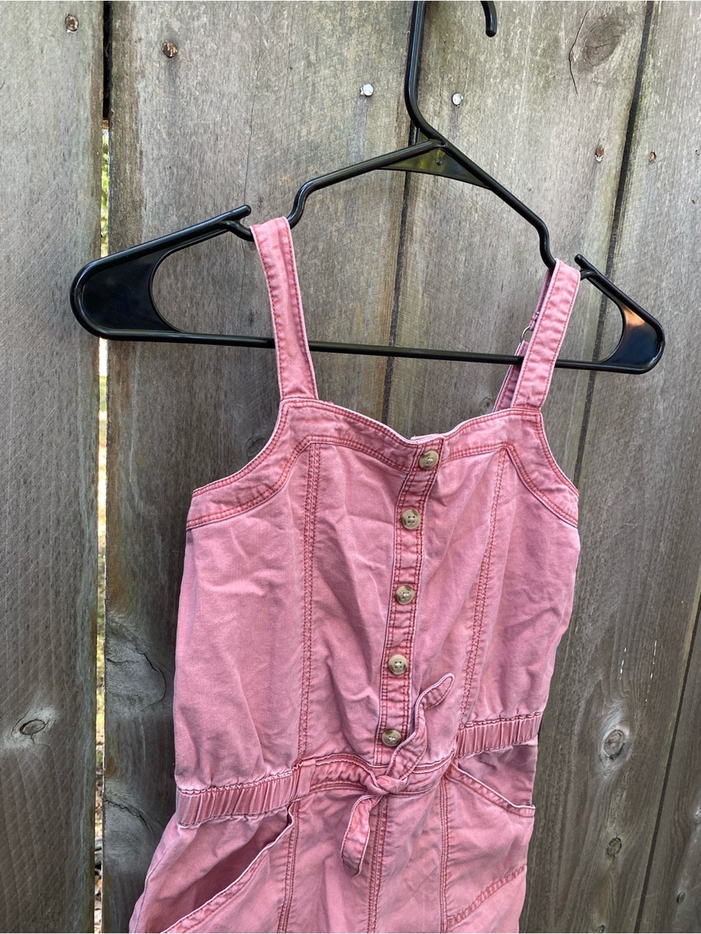 Abercrombie‎ Kids Washed Rose Utility Romper Girls 9/10 Button Front - Picture 3 of 6